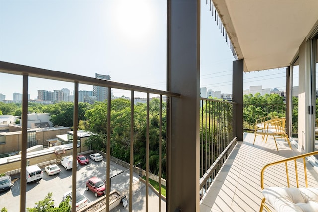 balcony featuring a city view