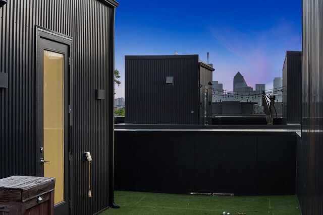 balcony with a view of city