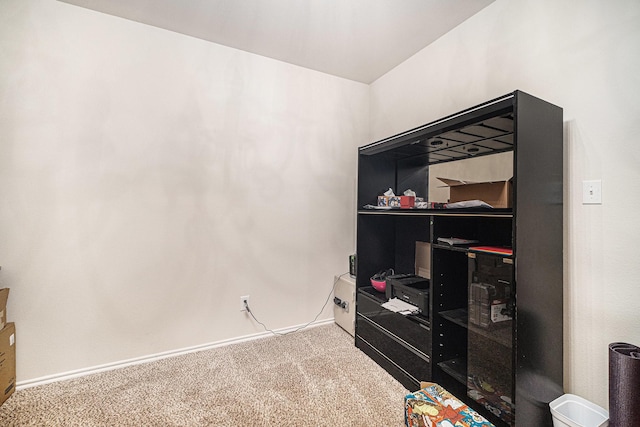 bedroom featuring baseboards and carpet