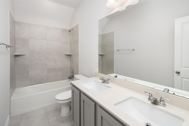 5604 Deer Run Dr, Celina, TX 75009 - full bath with a sink, tile patterned floors, toilet, and bathing tub / shower combination
