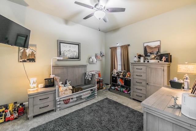 126 Esther Ct, Millsap, TX 76066 - carpeted home office with a ceiling fan