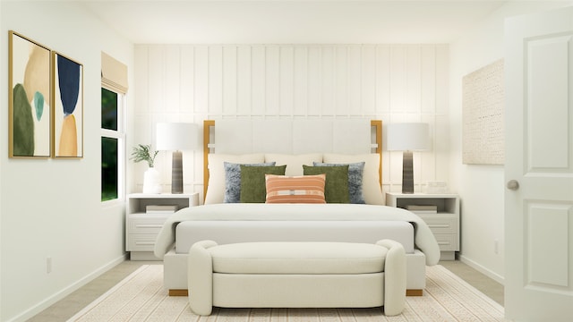 bedroom featuring baseboards
