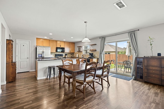 6336 Maritime St, Fort Worth, TX 76179 - dining space with dark wood finished floors, recessed lighting, and baseboards