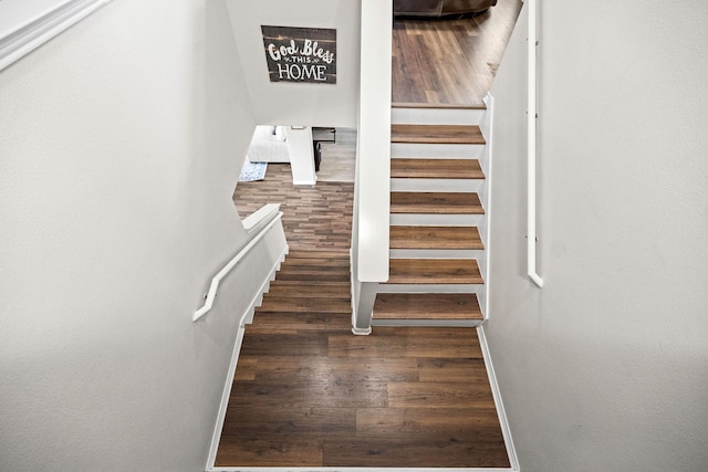 6336 Maritime St, Fort Worth, TX 76179 - staircase with wood finished floors and baseboards