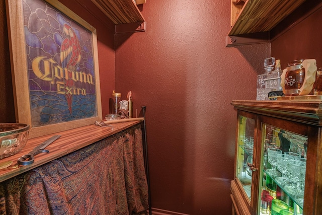 bar with a textured wall