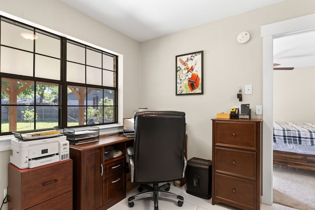 view of home office