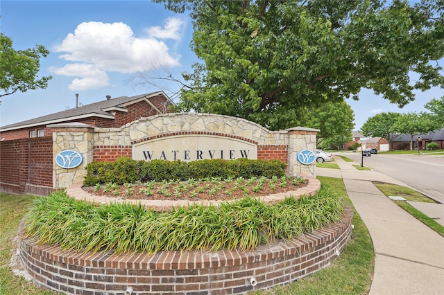 view of community sign
