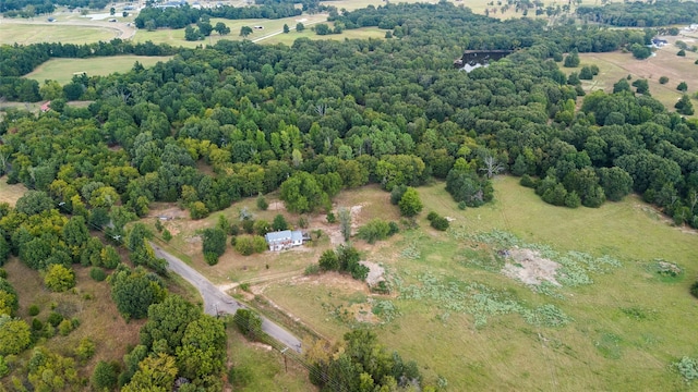 birds eye view of property featuring a rural view