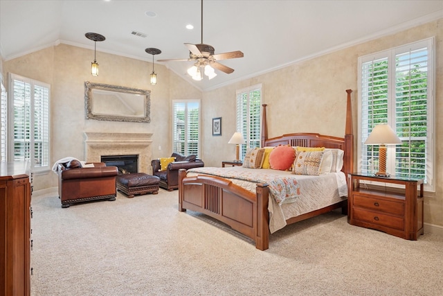 400 Indian Paintbrush Way, Southlake, TX 76092 - bedroom featuring multiple windows, carpet, and vaulted ceiling