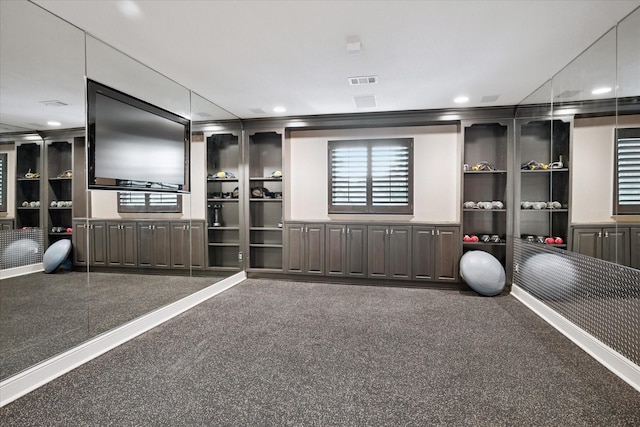 400 Indian Paintbrush Way, Southlake, TX 76092 - workout room featuring recessed lighting, visible vents, and built in features