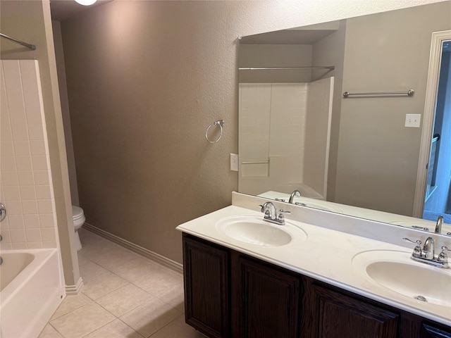 1121 Albany Dr, Fort Worth, TX 76131 - full bathroom featuring a sink, tile patterned floors, and toilet