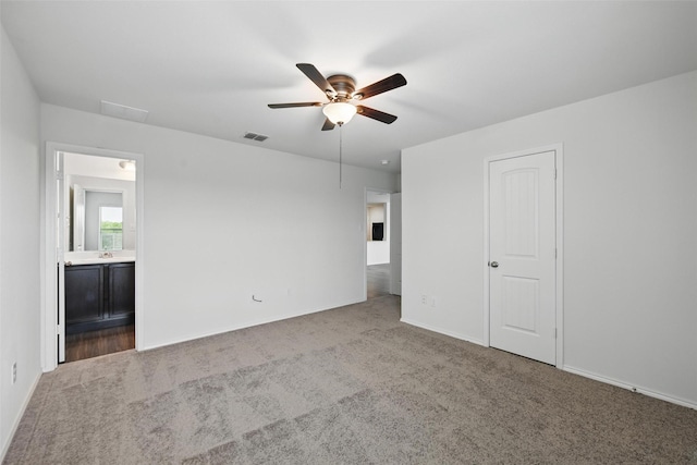 329 Blue Crow Ln, Fort Worth, TX 76052 - unfurnished living room with carpet floors, ceiling fan, baseboards, and visible vents