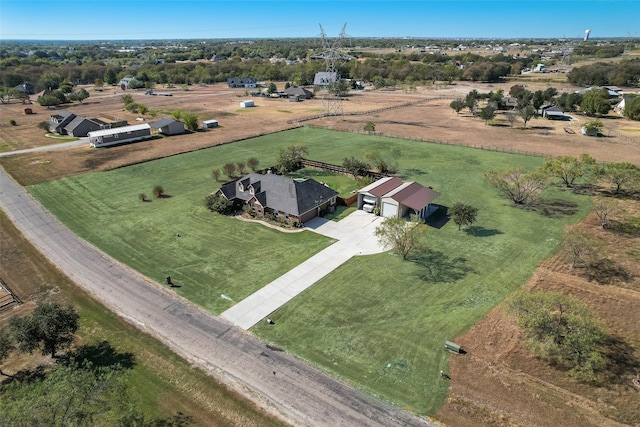 bird's eye view featuring a rural view