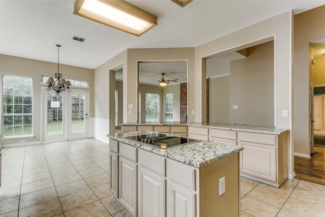 2310 Crest Park Dr, Arlington, TX 76006 - kitchen with a large fireplace, stainless steel appliances, open floor plan, finished concrete floors, and ornamental molding