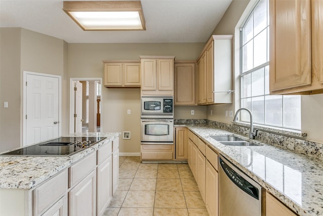 2310 Crest Park Dr, Arlington, TX 76006 - kitchen featuring arched walkways, finished concrete flooring, tasteful backsplash, and stainless steel appliances