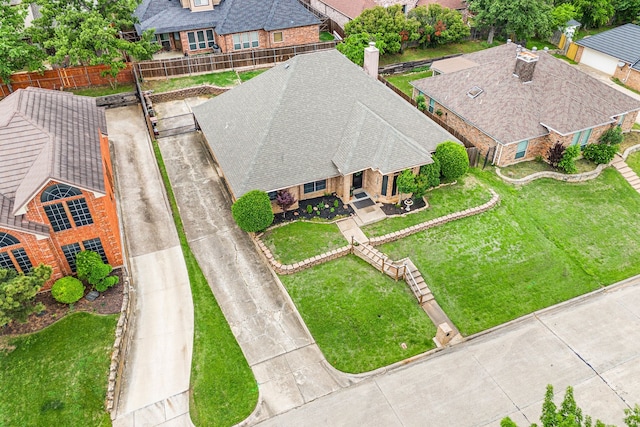 drone / aerial view with a residential view