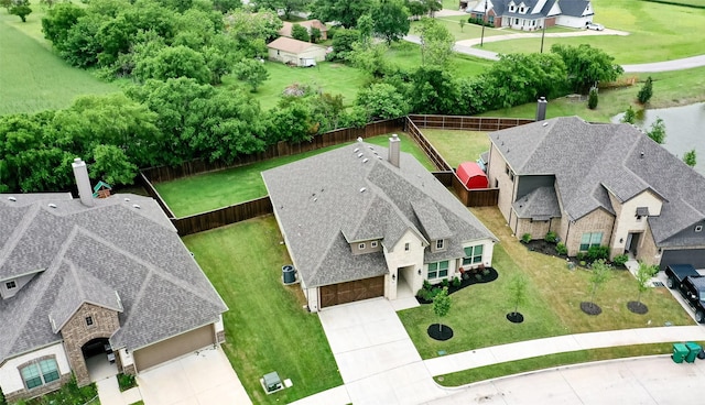 aerial view with a residential view