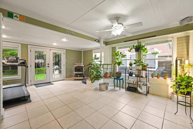 sunroom / solarium with french doors