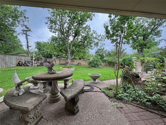 view of patio featuring a fenced backyard