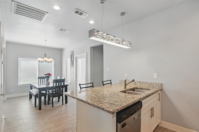 1933 Shaw St, Dallas, TX 75212 - kitchen with stainless steel dishwasher, visible vents, and a sink