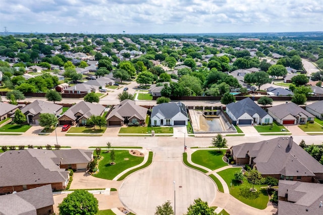 drone / aerial view with a residential view
