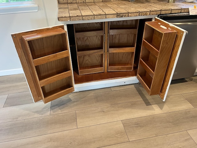 details with wood finished floors