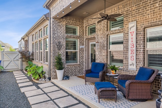 920 Plaza Ln, Argyle, TX 76226 - view of patio featuring a gate and ceiling fan