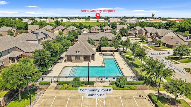 9933 Cottontail Ln, Mckinney, TX 75071 - aerial perspective of suburban area with a pool