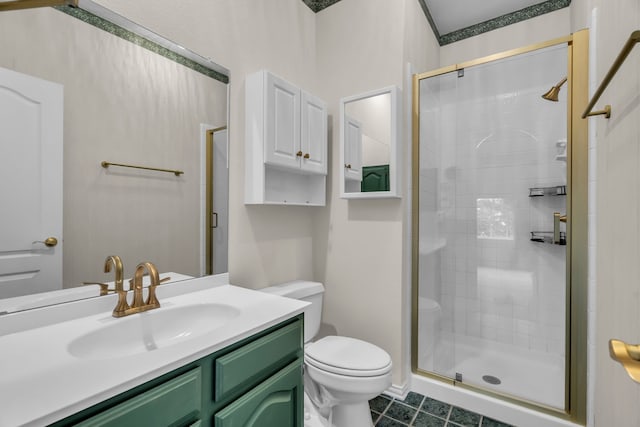 2085 Idlewood Dr, Grapevine, TX 76051 - bathroom with a stall shower, tile patterned flooring, and vanity