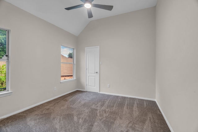 2085 Idlewood Dr, Grapevine, TX 76051 - empty room featuring ceiling fan, carpet flooring, and vaulted ceiling