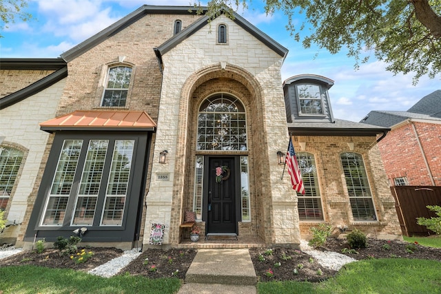 1355 Crockett Dr, Frisco, TX 75033 - property entrance with brick siding