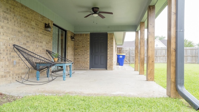 75 Delmore Dr, Hillsboro, TX 76645 - view of patio with ceiling fan and fence