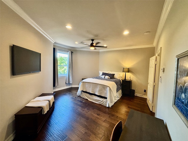2025 Breaker Ln, Flower Mound, TX 75022 - bedroom featuring crown molding, recessed lighting, and wood finished floors
