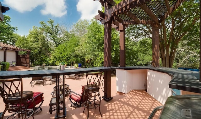 2025 Breaker Ln, Flower Mound, TX 75022 - exterior space featuring outdoor dry bar and a pergola