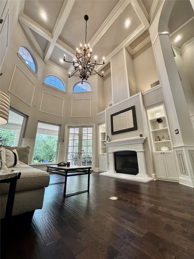 2025 Breaker Ln, Flower Mound, TX 75022 - living area with plenty of natural light, dark wood-style flooring, and built in shelves