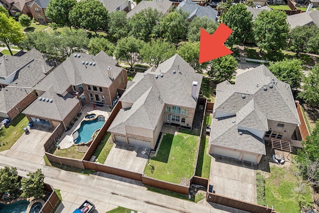 1016 Arches Park Dr, Allen, TX 75013 - aerial view of residential area featuring a pool