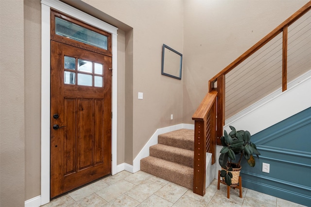 1009 Western Dr, Woodway, TX 76712 - entryway featuring baseboards and stairs
