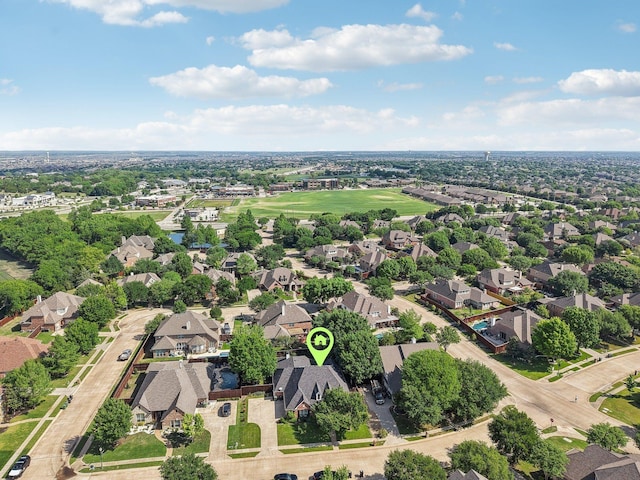 drone / aerial view with a residential view