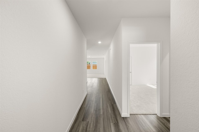 4936 Bass Dr, Fort Worth, TX 76179 - hallway with dark wood-style flooring, recessed lighting, and baseboards