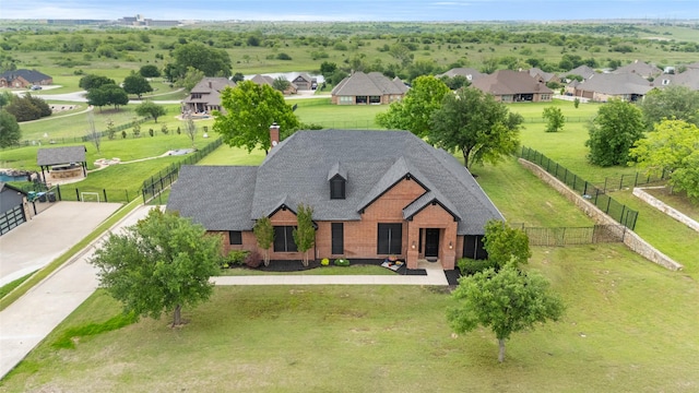 aerial view featuring a residential view
