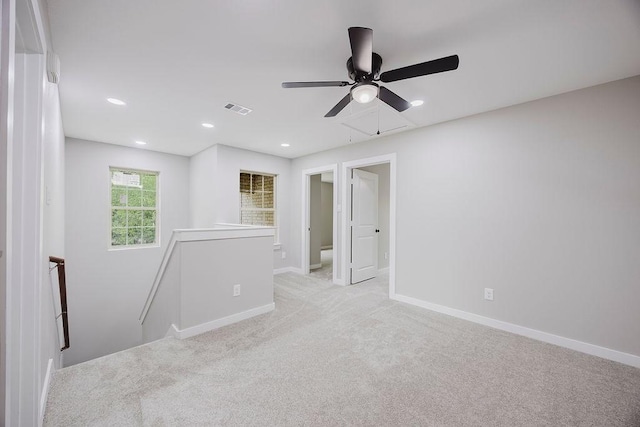 3600 Howard St, Fort Worth, TX 76119 - carpeted empty room featuring baseboards, ceiling fan, and recessed lighting