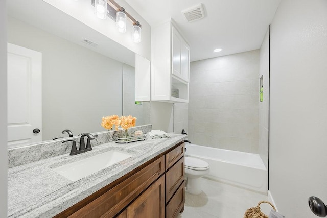 3600 Howard St, Fort Worth, TX 76119 - bathroom featuring toilet, vanity, and shower / bathtub combination