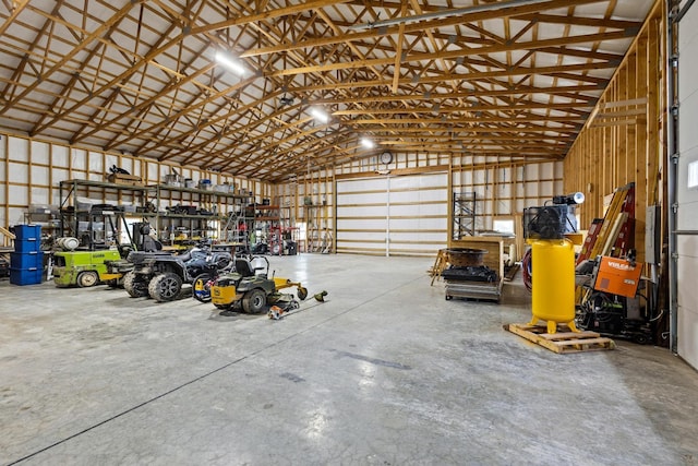 garage featuring metal wall
