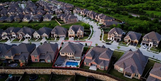 birds eye view of property featuring a residential view
