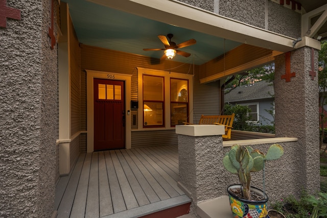 906 N Clinton Ave, Dallas, TX 75208 - exterior space featuring a porch and ceiling fan