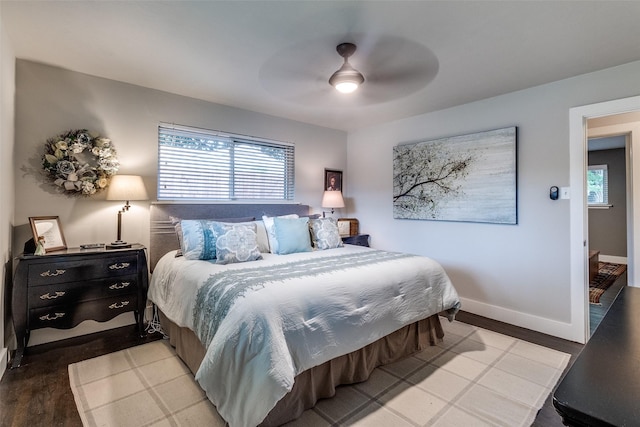 3158 Newcastle Dr, Dallas, TX 75220 - bedroom with baseboards, ceiling fan, and wood finished floors