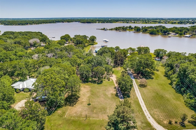 2400 N Shore Dr, Bonham, TX 75418 - bird's eye view with a water view