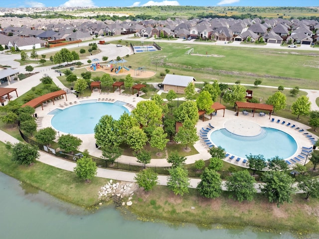 drone / aerial view featuring a residential view