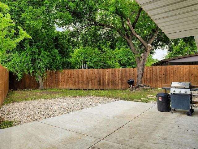 1821 Melissa St, Arlington, TX 76010 - view of patio / terrace featuring area for grilling and a fenced backyard