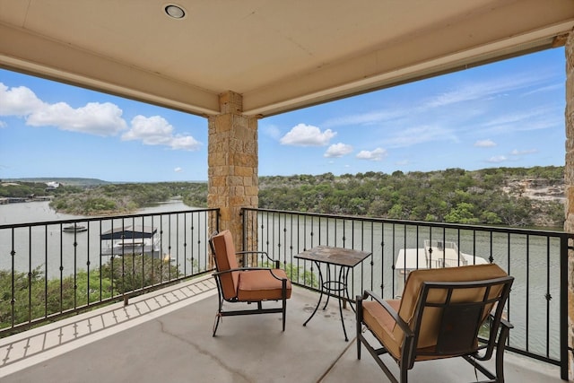 balcony with a water view